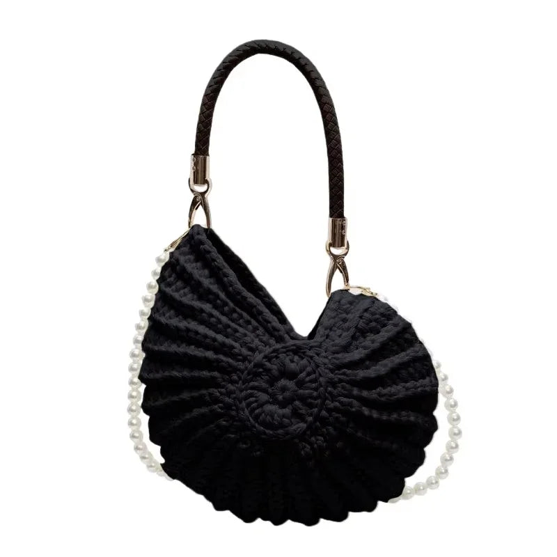 Crochet Knit Conch Shell Beach Bag