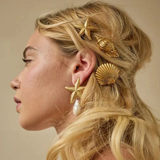 Golden Ocean Hair Clips