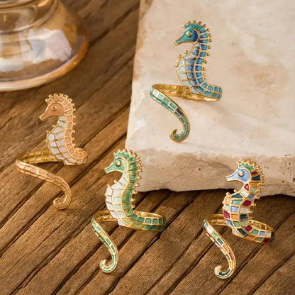 Seahorse Enamel Ring