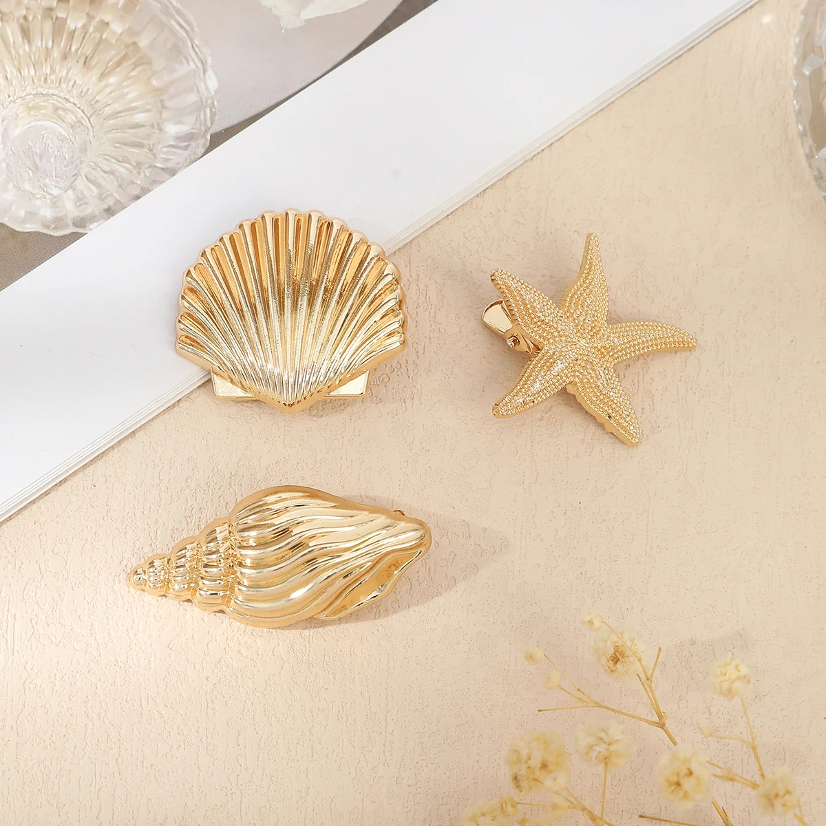 Golden Ocean Hair Clips