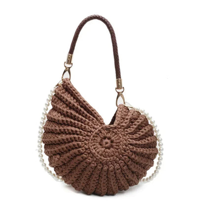 Crochet Knit Conch Shell Beach Bag