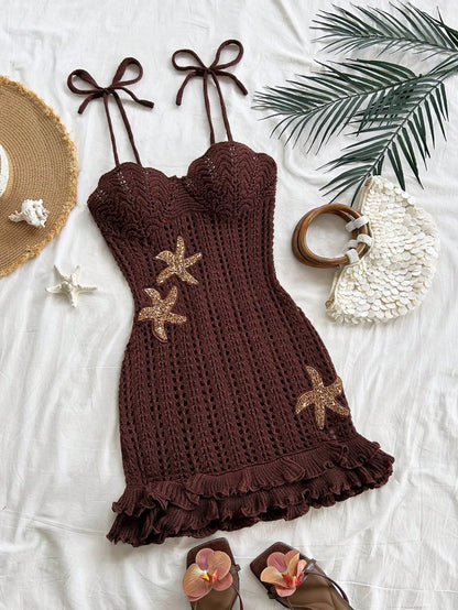 Starfish Crochet Halter Dress