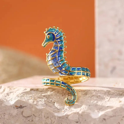 Seahorse Enamel Ring