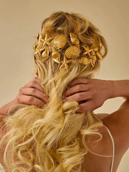Golden Ocean Hair Clips