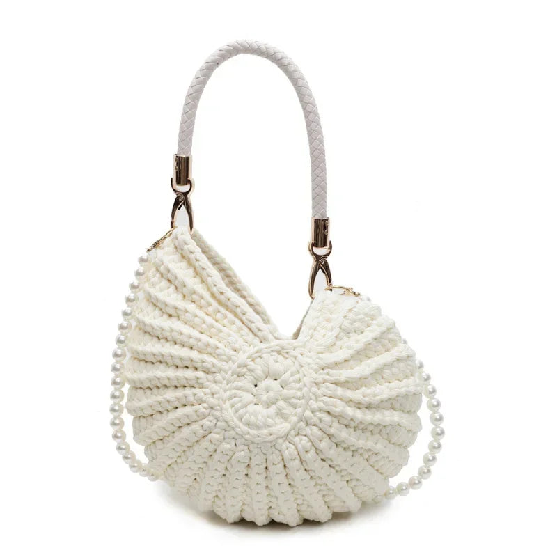Crochet Knit Conch Shell Beach Bag