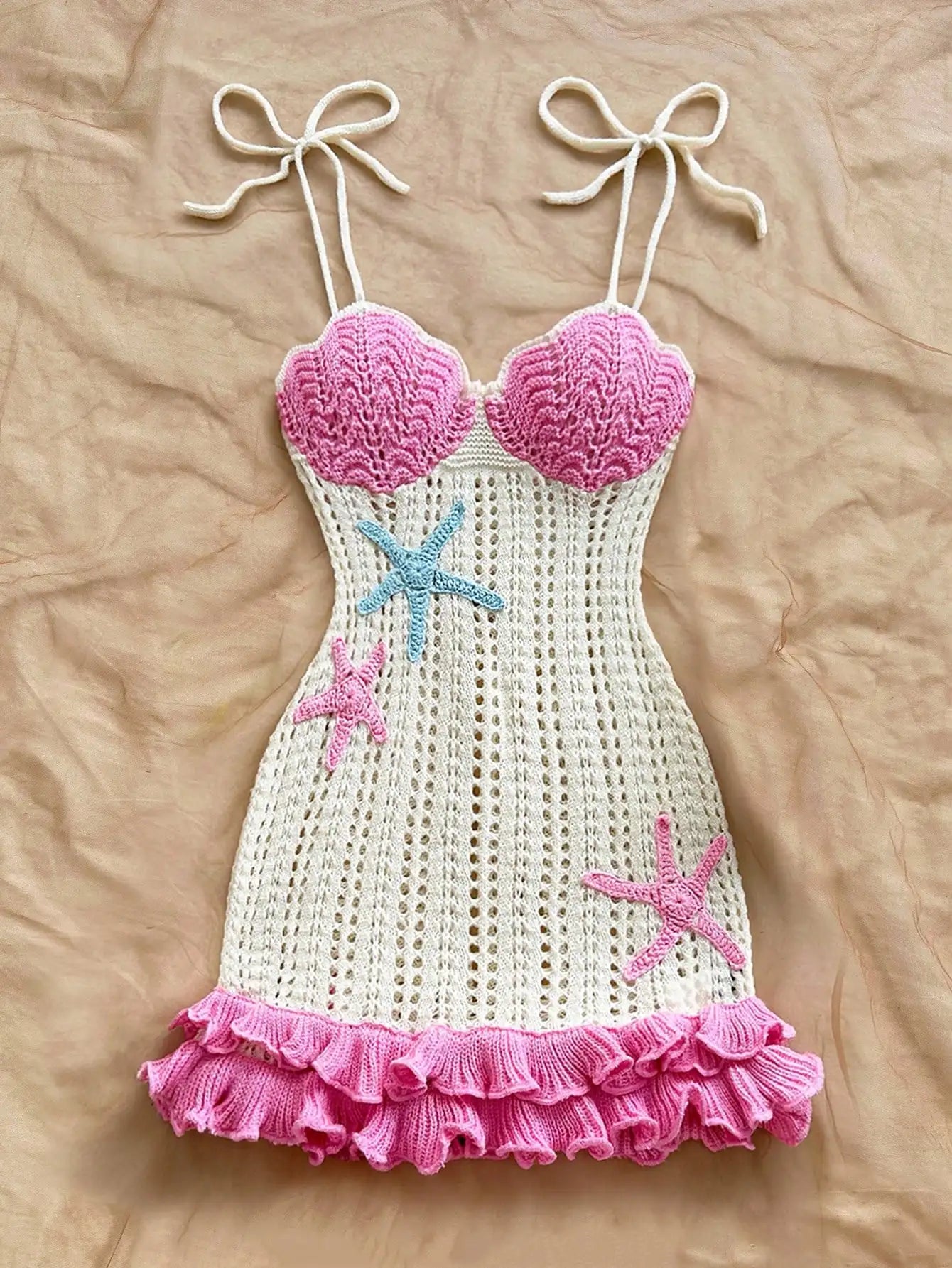 Starfish Crochet Halter Dress