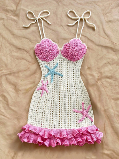 Starfish Crochet Halter Dress