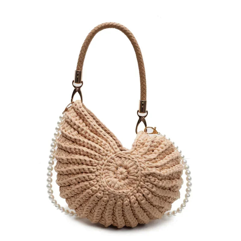 Crochet Knit Conch Shell Beach Bag