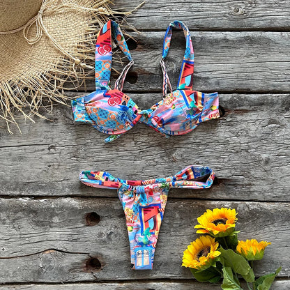 Floral Push-Up Bikini Set